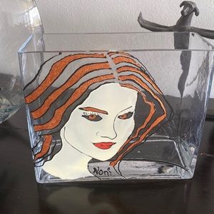 Handpainted Artsy glass vase